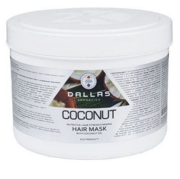 Изображение товара Даллас coconut маска укрепляющая для блеска волос с кокосовым маслом 500 мл Даллас coconut маска укрепляющая для блеска волос с кокосовым маслом 500 мл фотография