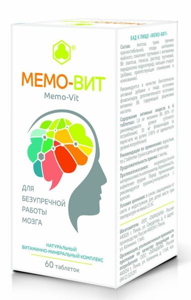 Изображение товара Мемо-Вит улучшение мозговой деятельности Парафарм 60 таблеток Мемо-Вит улучшение мозговой деятельности Парафарм 60 таблеток фотография