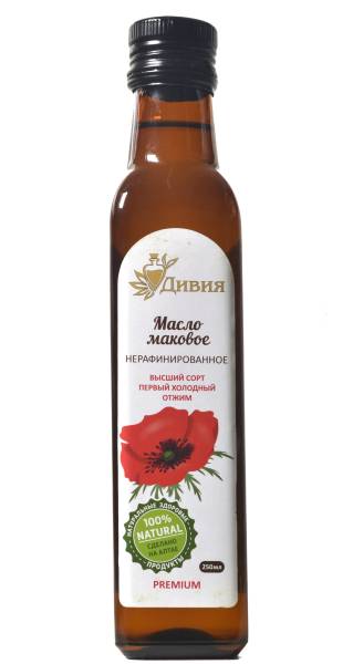 Изображение товара Масло маковое 100% Дивия 250мл Масло маковое 100% Дивия 250мл фотография