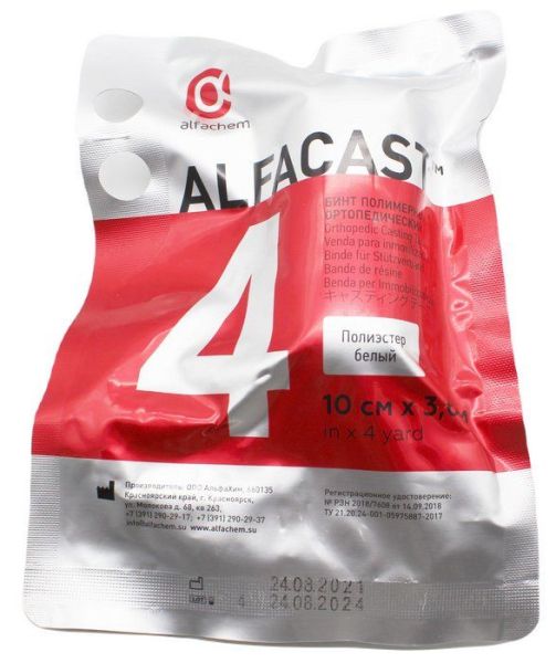 Изображение товара Бинт Alfacast полимерный белый 10см*3,6м 1шт Бинт Alfacast полимерный белый 10см*3,6м 1шт фотография