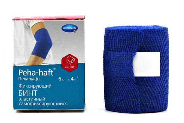 Изображение товара Бинт peha-haft эластичный самофиксирующийся 4м*6см (синий) Бинт peha-haft эластичный самофиксирующийся 4м*6см (синий) фотография