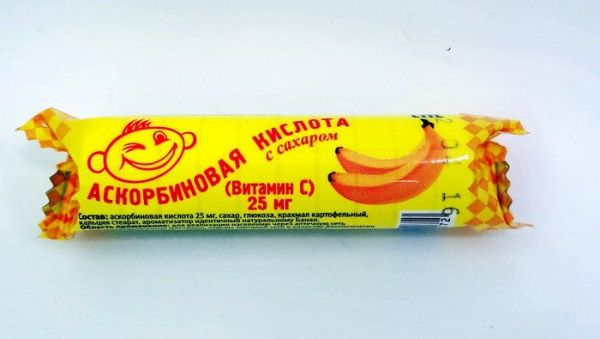 Изображение товара Аскорбиновая кислота, 10 таблеток банан Аскорбиновая кислота, 10 таблеток банан фотография