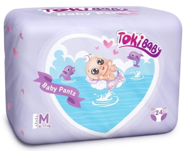 Изображение товара Подгузники-трусики TOKIBABY детские M 24шт Подгузники-трусики TOKIBABY детские M 24шт фотография